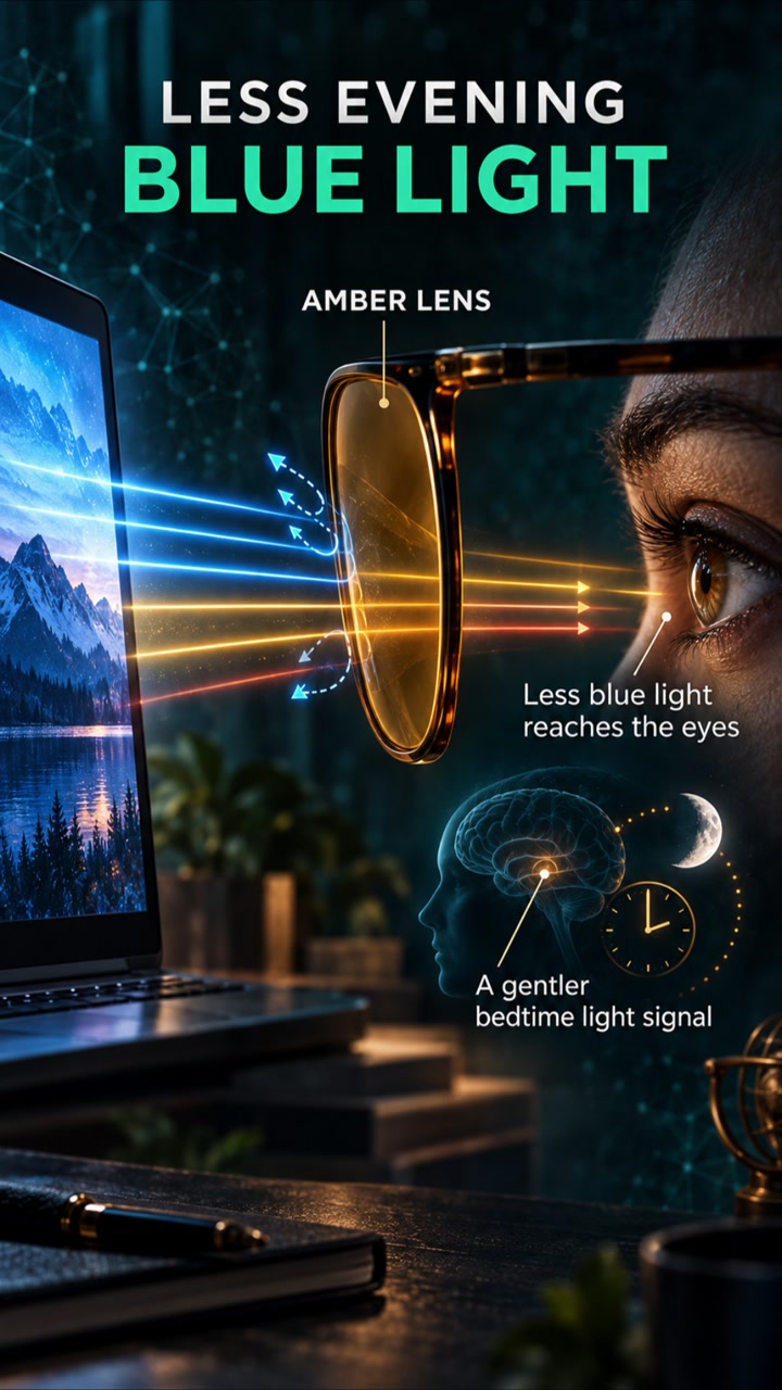 Blue-light glasses: Amber, red and fit-over options