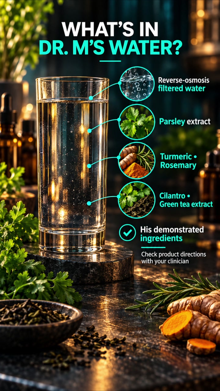 The five extracts Dr. M shows in his water
